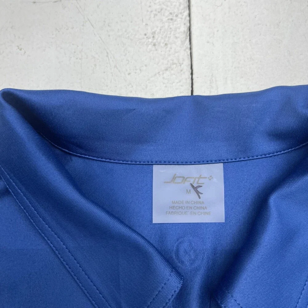 Jofit Polo Shirt Womens Medium Blue Sleeveless Johnny Collar UPF 50+ Golf Top - Picture 4 of 8